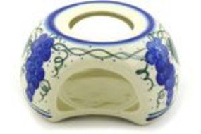 Polmedia Polish Pottery 6-inch Stoneware Heater H1645F Hand Painted from WR in Boleslawiec Poland. Shape S492D... N4