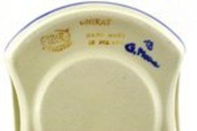 Polmedia Polish Pottery 6-inch Stoneware Heater H1645F Hand Painted from WR in Boleslawiec Poland. Shape S492D... N5