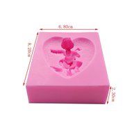 Wocuz WZ1269 Silicone Mold 3D Angel Shape Fondant Chocolate Mold for Decorating Party Cake Top or Side N18