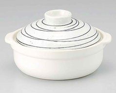 Kobiki Black-Line for 3-4 persons 10.3inch Donabe Japanese Hot pot White Ceramic Made in Japan