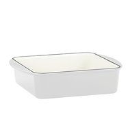 Mario Batali 827371 Enameled Cast Iron Square Baker, 9-Inch, White