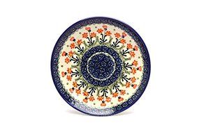 Polish Pottery Plate - Salad/Dessert (7 3/4") - Peach Spring Daisy