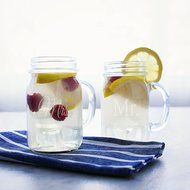 Cathy's Concepts Mr. and Mrs. Old Fashioned Drinking Jar Set, Clear N3