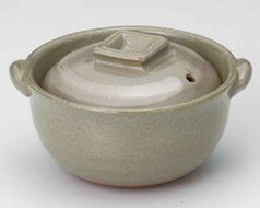 White-Brush for 1-2 persons 5.9inch Donabe Japanese Hot pot Grey Ceramic Made in Japan