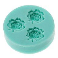 QINF DIY Baking 3D Three Flowers Shaped Silicone Cake Soap Mold