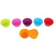 12pcs/pack 2.8inch Soft Silicone Cupcake Cup Mold Multicolor