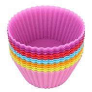 12pcs/pack 2.8inch Soft Silicone Cupcake Cup Mold Multicolor N2