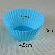 12pcs/pack 2.8inch Soft Silicone Cupcake Cup Mold Multicolor N8