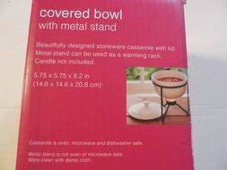 Covered Bowl with Metal Stand N2