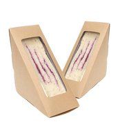 Set of 50PCS Medium Kraft Sandwich Holder with Clear Display