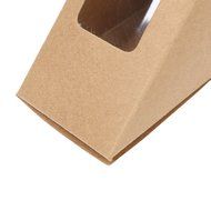 Set of 50PCS Medium Kraft Sandwich Holder with Clear Display N3