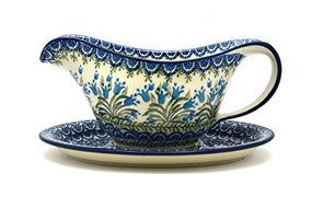 Polish Pottery Gravy Boat - Blue Bells