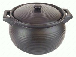 M.V. Trading K85 Stoneware Chinese Cooking Pot, Black, 4-Quart