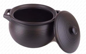 M.V. Trading K85 Stoneware Chinese Cooking Pot, Black, 4-Quart N2