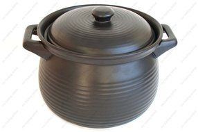 M.V. Trading K85 Stoneware Chinese Cooking Pot, Black, 4-Quart N3