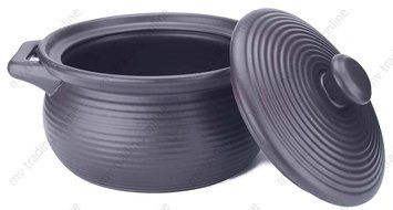 M.V. Trading K85 Stoneware Chinese Cooking Pot, Black, 4-Quart N6