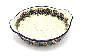 Polish Pottery Baker - Round with Grips - Large - Garden Party