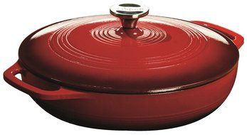 Lodge EC3CC43 Enameled Cast Iron Covered Casserole, 3-Quart, Island Spice Red
