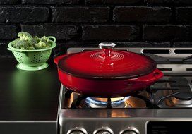 Lodge EC3CC43 Enameled Cast Iron Covered Casserole, 3-Quart, Island Spice Red N2