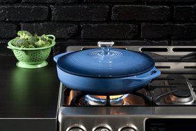 Lodge EC3CC43 Enameled Cast Iron Covered Casserole, 3-Quart, Island Spice Red N6