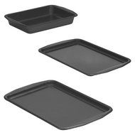 Baker&#039;s Secret 3 Piece Bakeware Set - Gray