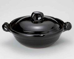 Black-Glaze for 6-8 persons 15inch Donabe Japanese Hot pot Black Ceramic Made in Japan