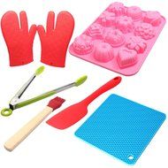 Silicone Baking Set - Brownie Mold Silicone, Silicone Spatula Heat Resistant, Silicone Pot Holder, Silicone Baking...
