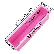 MEXUD-Rectangle Loaf Soap Mold Silicone DIY Cold Processing Tools Cake Baking Toast (Pink) N3