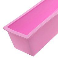 MEXUD-Rectangle Loaf Soap Mold Silicone DIY Cold Processing Tools Cake Baking Toast (Pink) N7