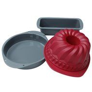 Webake 3-Pack Silicone Baking Essential Mold Set, Non-stick Bakeware Set, Large 9-inch Bundt Cake Pan, Loaf Pan...