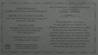 Harney &amp; Sons Fine Teas Decaffeinated Earl Grey with Bergamot - 50 Teabags (3.57oz) N2