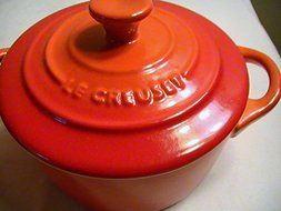 Le Creuset Stoneware Petite Round Casserole, 8-Ounce, Flame - Set of 2 N2