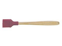 CybrTrayd R&amp;M Silicone with Wood Handle Brush, Red