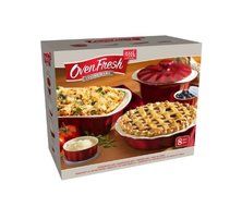 Good Cook 8-Piece Ceramic Bake Set, Red