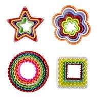 LoveS 22Pcs Biscuit Cutters Cookie Cutters Sandwich Cutters Plastic Bpa-free Multi-size Vibrant Colors Shapes...