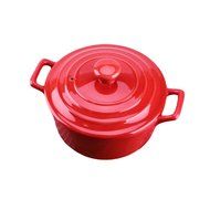 Qingsm High Temperature Resistance Ceramics Solid Color Cute Casserole 2.2L (light blue) N3