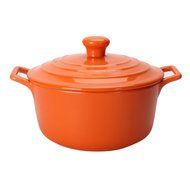 Qingsm High Temperature Resistance Ceramics Solid Color Cute Casserole 2.2L (light blue) N4