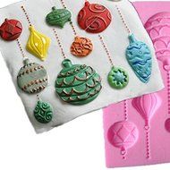 Mr.S Shop 3D Christmas Theme Colorful Balls Decoration Silicone mold Fondant Sugar Chocolate Mold Cake DIY Decoration... N2