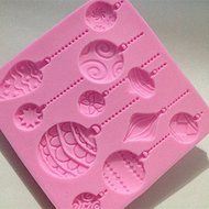 Mr.S Shop 3D Christmas Theme Colorful Balls Decoration Silicone mold Fondant Sugar Chocolate Mold Cake DIY Decoration... N6