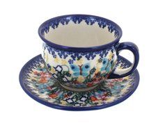 Polish Pottery Garden of Eden Cup &amp; Saucer