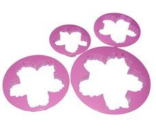 FOUR-C Cake Supplies Decor Fondant Cutters Sugarpaste Cutters A Set Of Peony Cutter for Cupcake Color Red N2