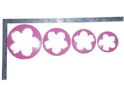 FOUR-C Cake Supplies Decor Fondant Cutters Sugarpaste Cutters A Set Of Peony Cutter for Cupcake Color Red N3