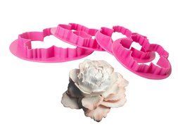 FOUR-C Cake Supplies Decor Fondant Cutters Sugarpaste Cutters A Set Of Peony Cutter for Cupcake Color Red N5