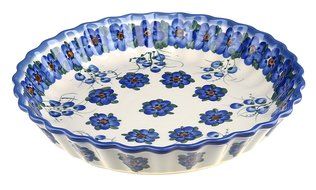 Classic Boleslawiec, Polish Pottery Hand Painted Ceramic Round Pie Dish 100-U-001