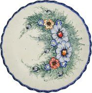 Boleslawiec Stoneware - Polish Pottery Pie Plate or Quiche Baker - Eva's Collection "Wild Field"