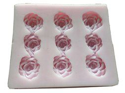 3 cells Sugarcraft fondant fimo cake topper icing mold sugarpaste ROSE ROPE silicone mould 7x6x1.2 cm Butter,...