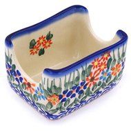 Ceramika Bona H7658G Polish Pottery Ceramic Sugar Packet Holder Hand Painted, 3-Inch