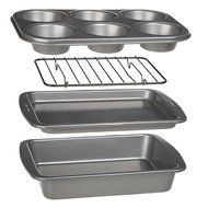 Ecolution Bakeins 4-Piece Toaster Oven Bakeware Set &ndash; PFOA, BPA, and PTFE Free Non-Stick Coating &ndash; Heavy Duty...