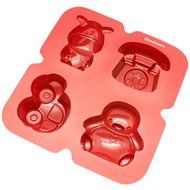 Freshware CB-900RD 4-Cavity Fun Shape Silicone Mold for Homemade Soap, Jello, Pudding, Cake, and More N2