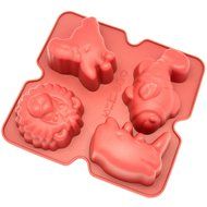 Freshware CB-900RD 4-Cavity Fun Shape Silicone Mold for Homemade Soap, Jello, Pudding, Cake, and More N4